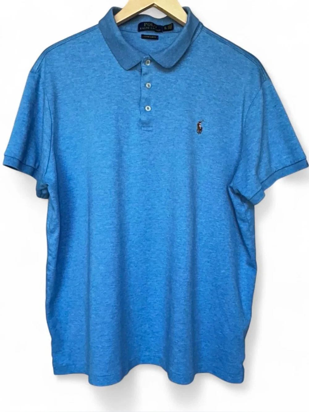 Polo by Ralph Lauren Men’s Bright Blue Classic Polo Shirt-Slim Fit XL